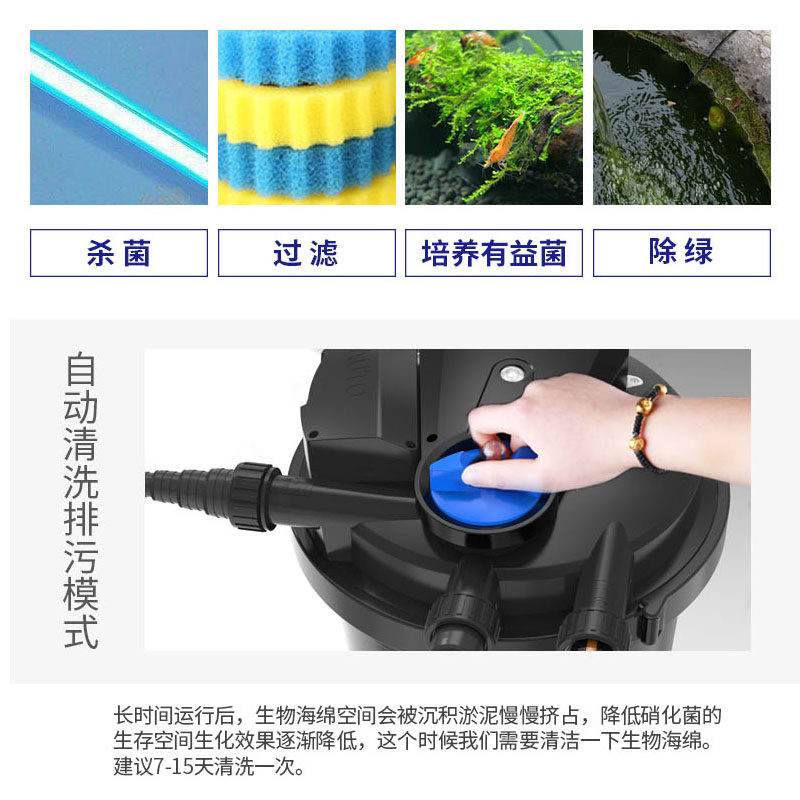 森森24V低压鱼池过滤器水循环系统过滤桶水净化外置鱼缸过滤