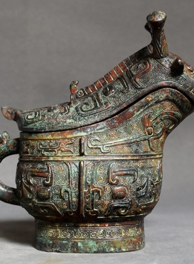 兽觥仿古青铜器折觥盛酒器礼铜复古装艺品工饰特色纯品办公摆件