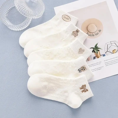 【下单立减50】袜子女袜夏季薄款吸汗透气刺绣中筒春秋短筒棉袜KP