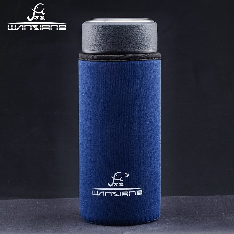 玻璃杯V20L双层便携带盖男女水杯过滤网茶杯杯子礼品杯刻印字