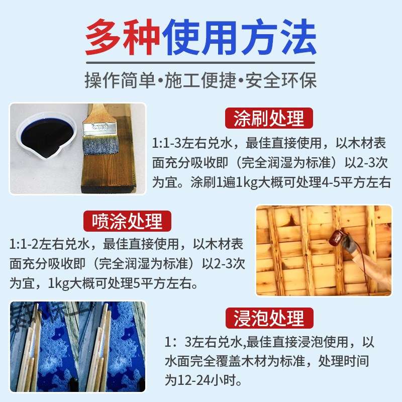 微味木材防腐防虫剂木头防腐竹板虫防霉木防剂子防蛀防白蚁处理液