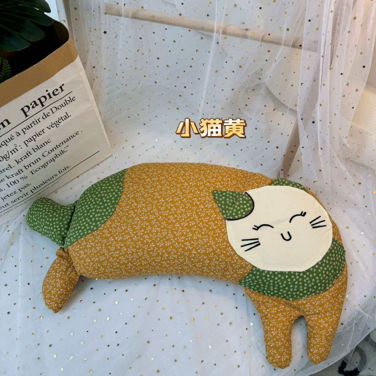 儿童荞麦枕可爱小猫双层纱婴儿枕全棉吸汗舒适透气学生枕可拆卸