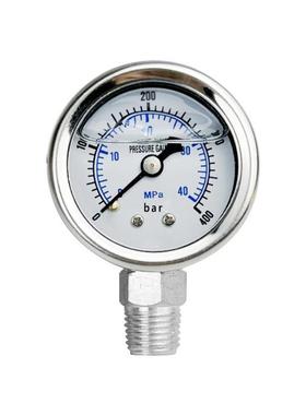 不锈钢压力表电动油脂泵专用全不锈钢耐震充油径向YNBF40400bar