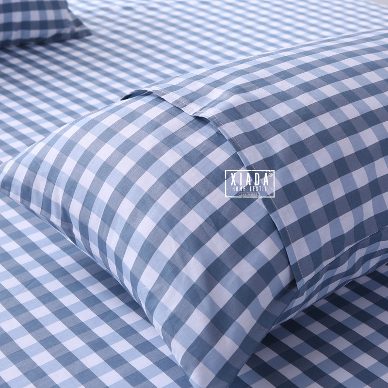 枕头套 一对装纯棉简约小格子枕套全棉单人学生一只包邮成人