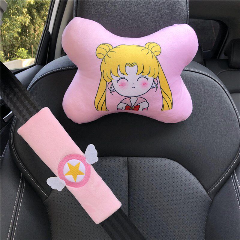 汽车可爱护颈枕靠枕卡通车用座椅头枕车载腰靠四季坐垫汽车坐垫