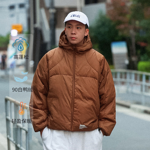 SENDAWAY 24AW超轻高密尼龙格亮面户外连帽轻量化羽绒服90白鸭绒