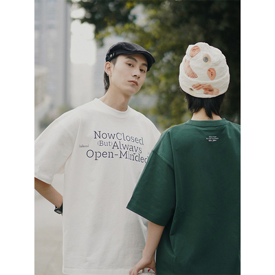 SENDAWAY 23SS复古美式字母印花t恤男短袖宽松圆领潮牌夏季新款