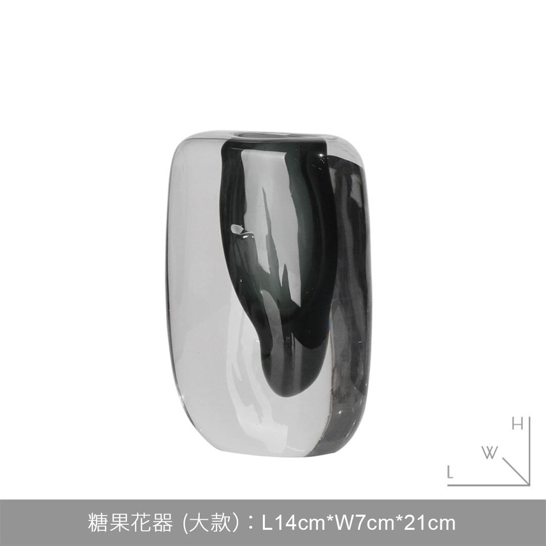 简约现代家具茶几玻璃插花器样板房间售楼处玄关电视柜花瓶摆件