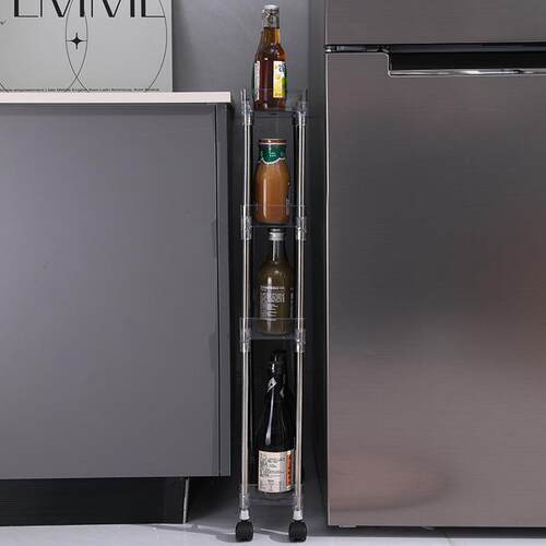 夹缝置物架厨房冰箱侧面小推车卫生间极窄缝隙带轮可移动收纳架