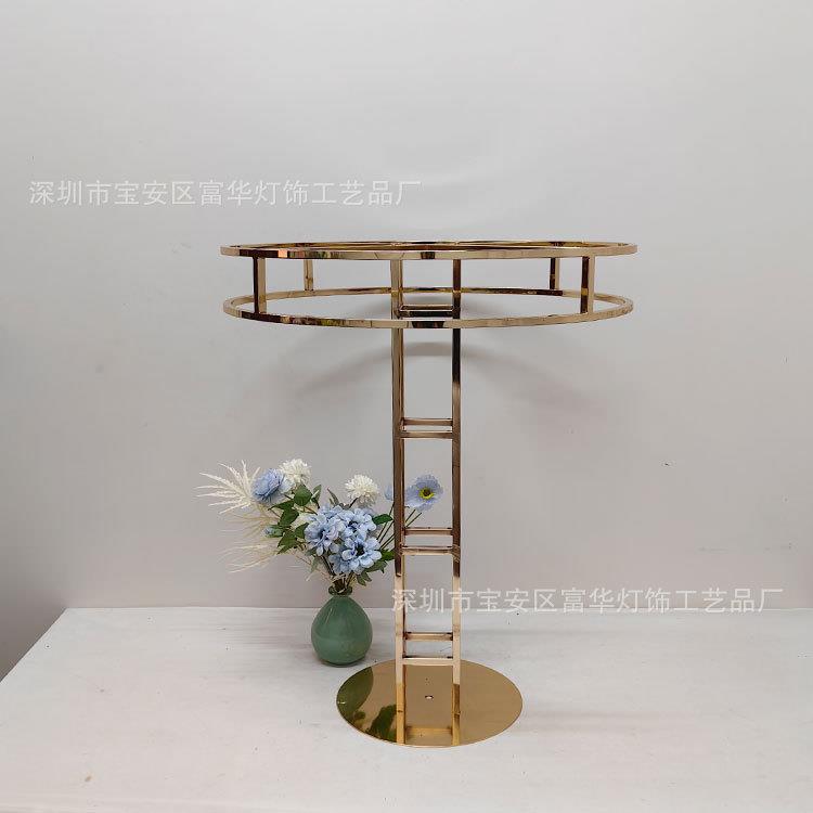 新款婚庆路引摩天轮花架婚礼主桌中心电镀花架 户外婚礼装饰摆件