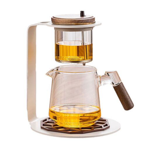 自动懒人泡茶器玻璃飘逸杯高档茶具套装冲茶器整套泡茶壶茶架
