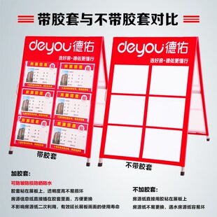 字环中介房源展示牌人字板水牌驻守板房产链家面双海报架人中形A