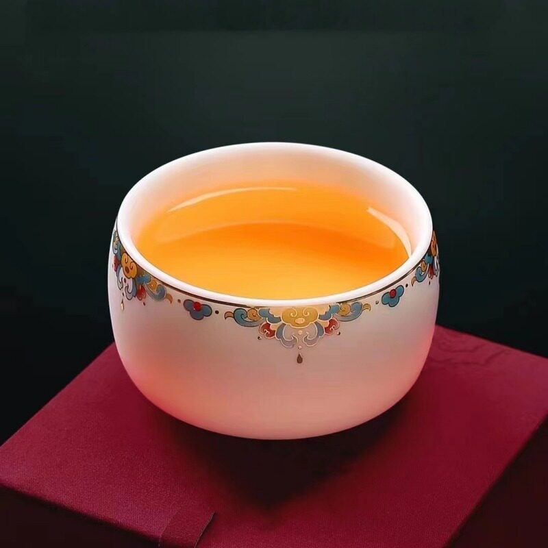 徐建勇羊脂玉白瓷茶杯主人杯家用陶瓷功夫茶具茶盏品茗杯大号