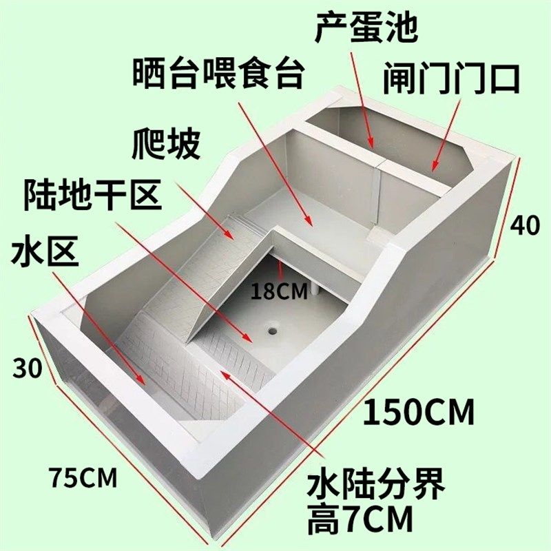 草池塑料生态龟箱黄缘龟养殖托箱半水龟蛋陆龟乌龟龟龟缸产蛋龟盆
