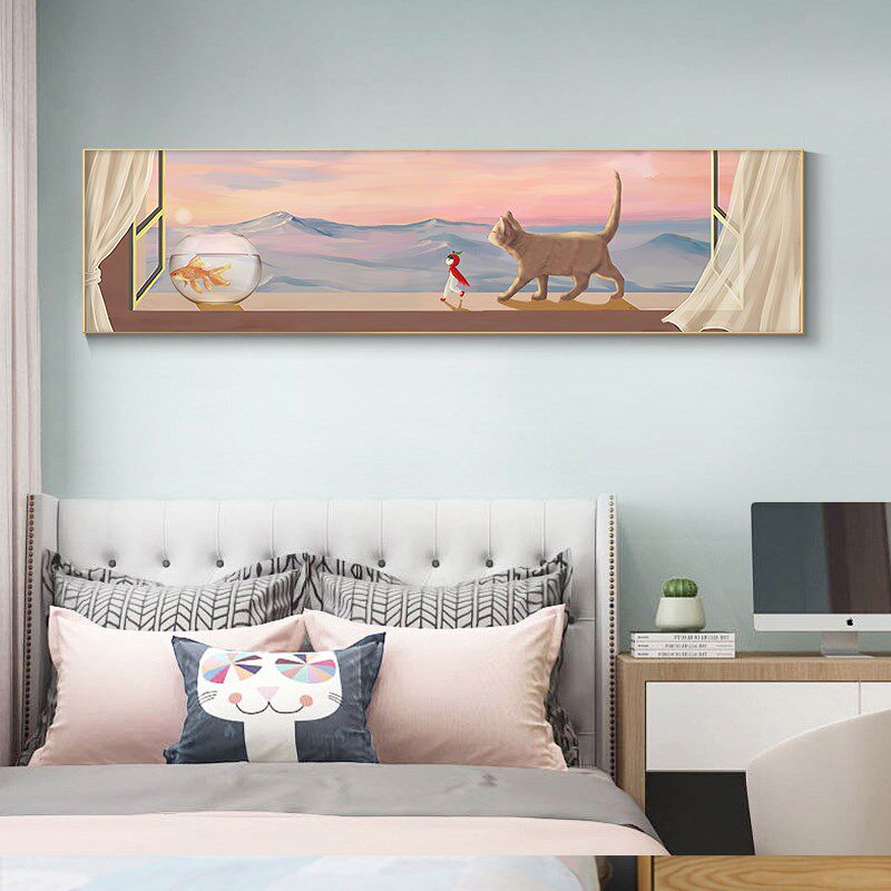 儿童房床头装饰画男孩卧室主房间背景墙儿童挂画男童女孩墙面壁画