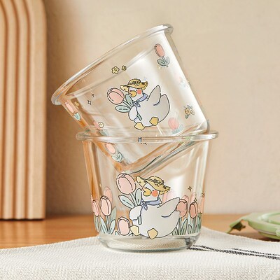 便携外带玻璃汤杯上班族微波炉加热装汤碗带盖密封便当水果保鲜盒
