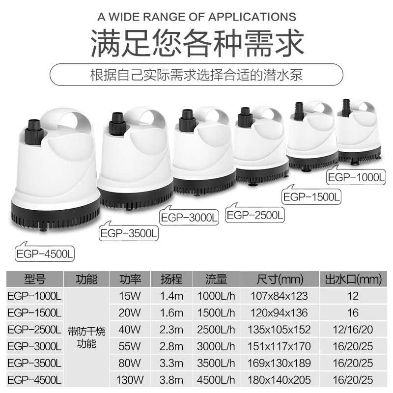 森森佳璐鱼缸潜水泵底吸抽水泵底部过滤超静音吸粪换水泵龟箱水泵