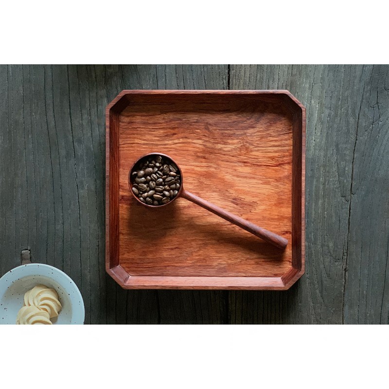 左迹/手作日系四方盘茶盘家用茶托木质食器整木挖制无拼接不开裂