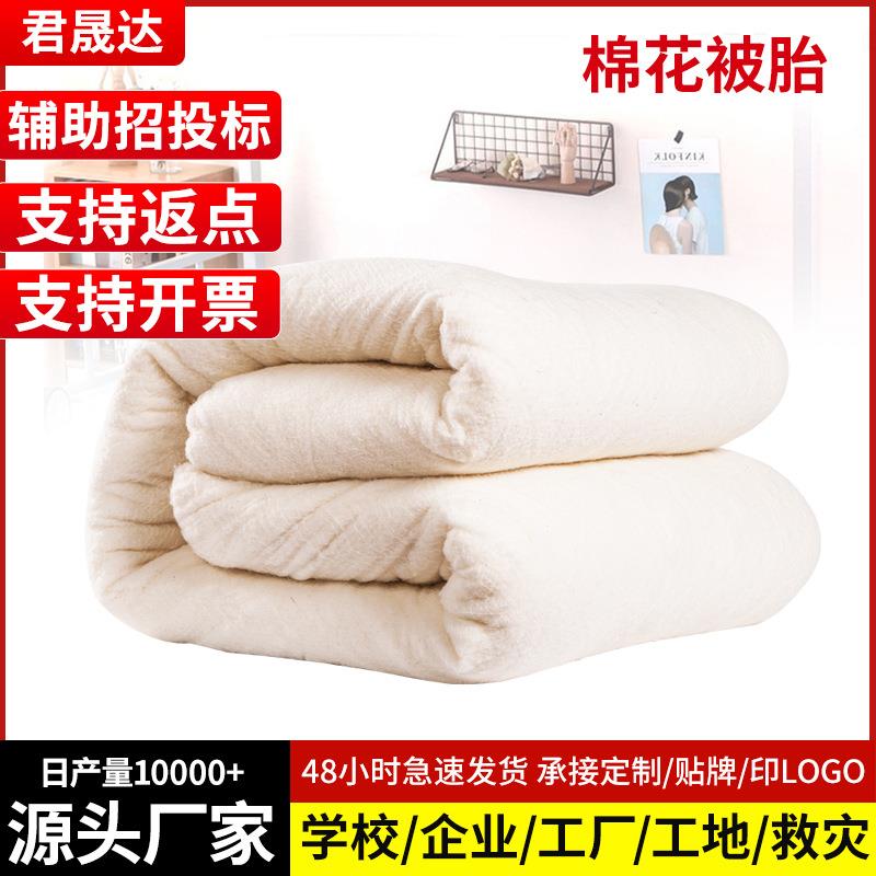 棉花被胎工地棉被学生宿舍单人加厚棉絮棉胎救灾应急被褥被芯