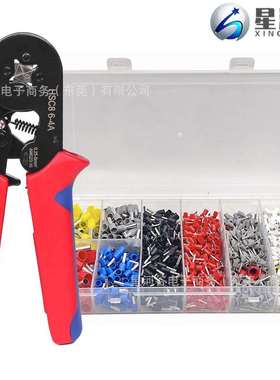 跨境1501PCS盒装VE冷压管型预绝缘接线端子,带HCS8压线钳