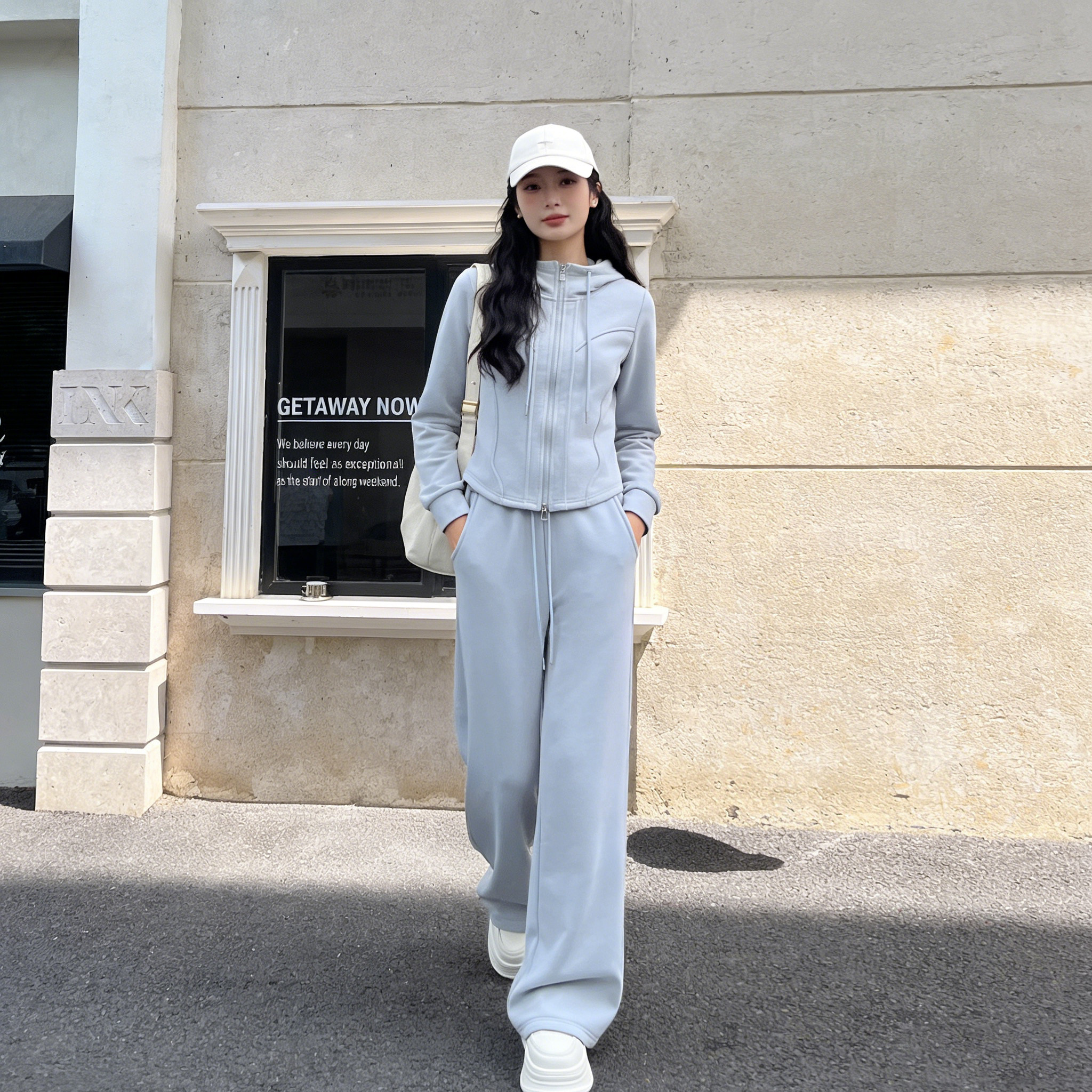 依凡芙巨好看显瘦运动卫衣套装显瘦女韩系一整套ootd穿搭慵懒风