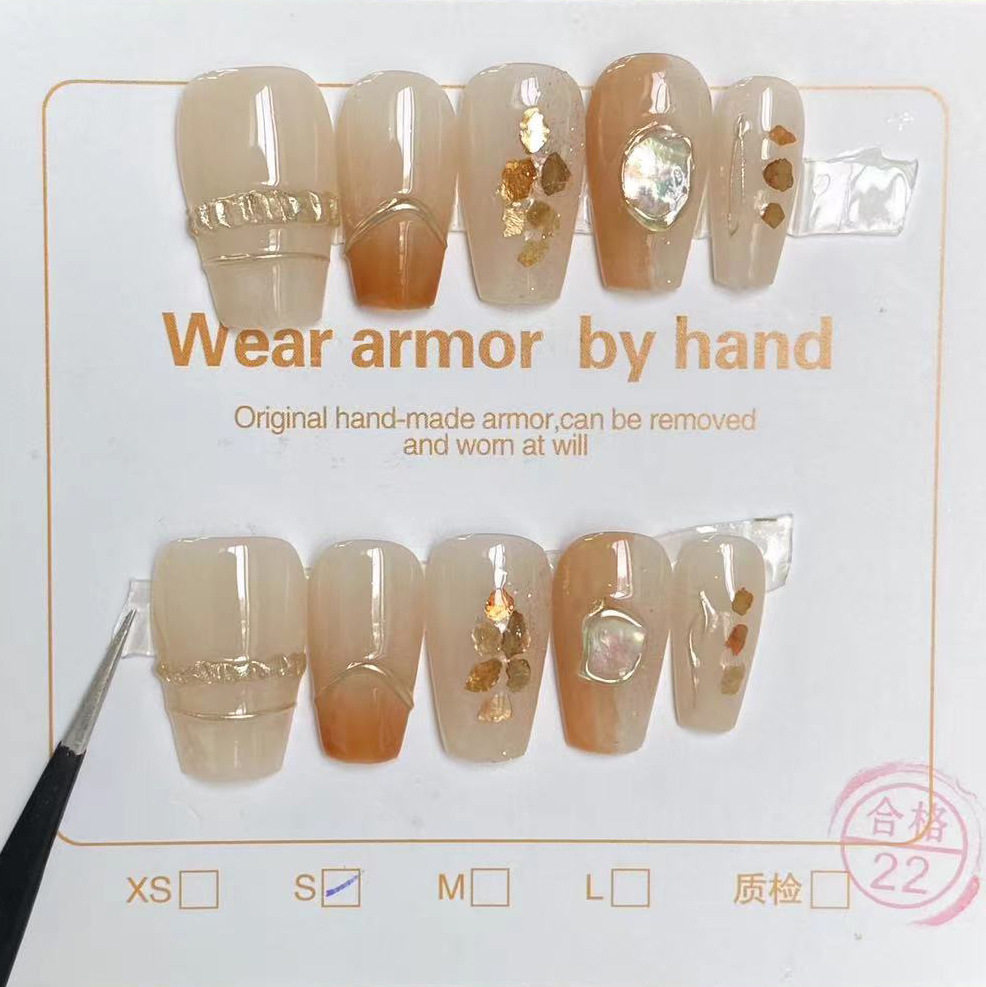假指甲光疗穿戴甲手工渐变魔镜粉穿戴甲/甲片