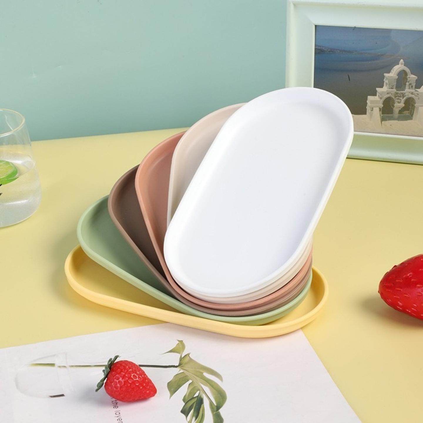 简约纯色盘子露营椭圆盘茶几盘加厚果盘零食盘多功能备菜平低托盘,餐饮具,茶盘,淘宝优惠券,粉丝福利购,淘宝优惠卷