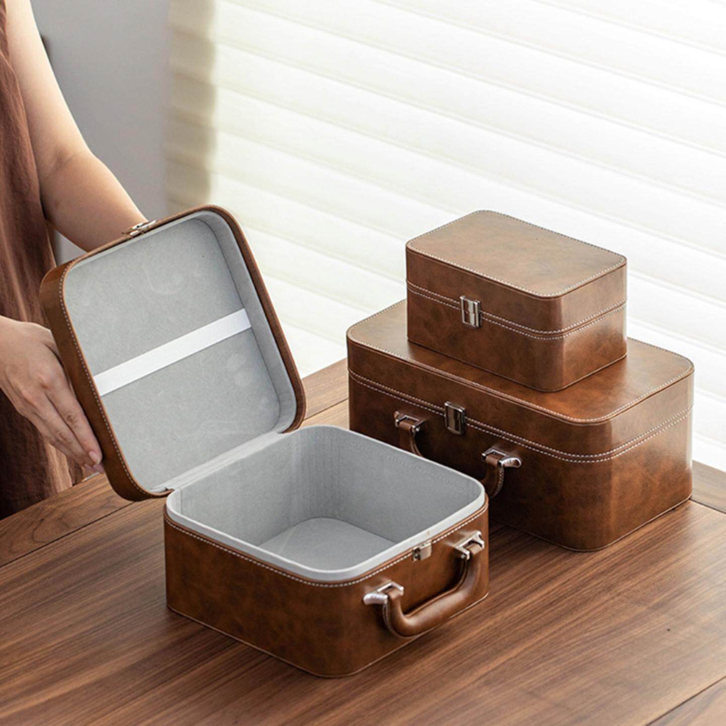 高档皮革茶具礼盒空皮盒