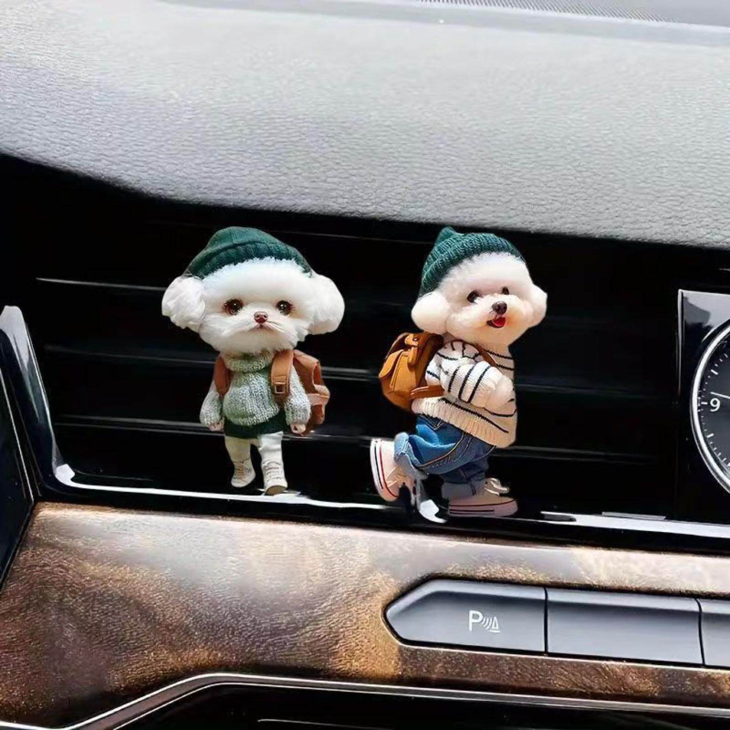 创意小狗汽车出风口香水夹亚克力平面可爱泰迪车载内饰品香薰摆件,汽车用品/电子/清洗/改装,车顶花/玩偶,淘宝优惠券,粉丝福利购,淘宝优惠卷