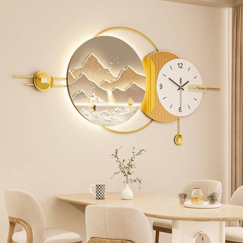 简约现代风餐厅钟表壁画