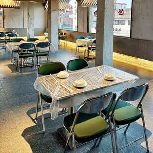 市井怀旧港式茶餐厅餐桌椅商用工业风大排档烧烤店不锈钢桌椅组合