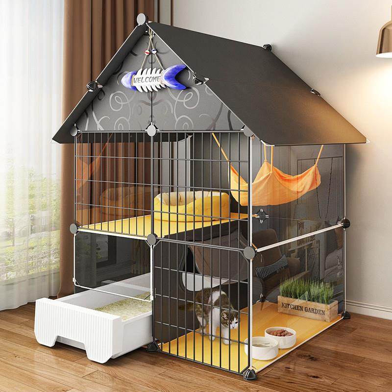 猫笼子家用室内带猫砂盆厕所一体超大空间不占地猫窝猫屋城堡别墅,电子元器件市场,其它元器件,淘宝优惠券,粉丝福利购,淘宝优惠卷