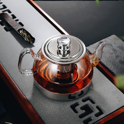 雅风电磁炉玻璃煮泡红花茶壶不锈钢过滤耐高温加厚加热
