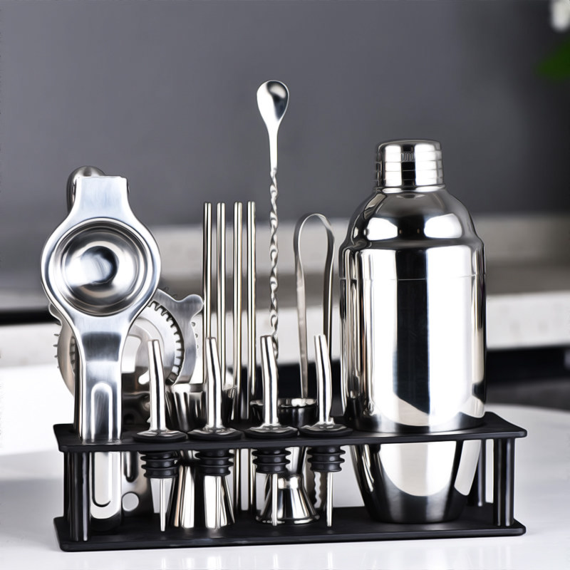 新款304不锈钢调酒器套装鸡尾酒摇酒壶酒吧ktv雪克壶榨汁器搅拌棒