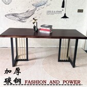 碳素钢T型桌脚V型支架大板桌茶几办公桌腿餐台脚书桌铁艺支撑架子