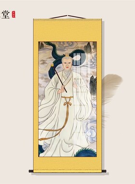 胡天龙画像胡四太爷卷轴挂画胡家教主东北出马客厅堂口供奉装饰画