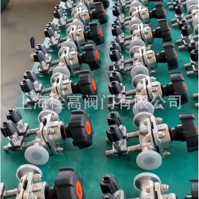 不锈钢快装卡箍双取样隔膜阀 316L不锈钢双取样隔膜阀55.5/77.5