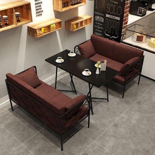 铁艺咖啡厅卡座沙发双人网红甜品店休闲酒吧西餐厅奶茶店桌椅组合