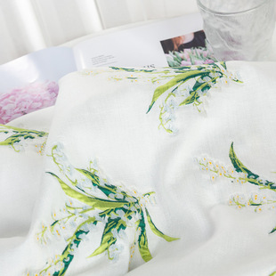 马凡舒连衣裙布料铃兰浮雕色织提花桌布手工抱枕外套裙子服装 面料