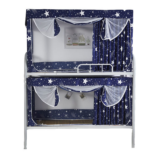 免安装学生蚊帐宿舍上下铺通用三开门遮光两用床帘子母床一体式90