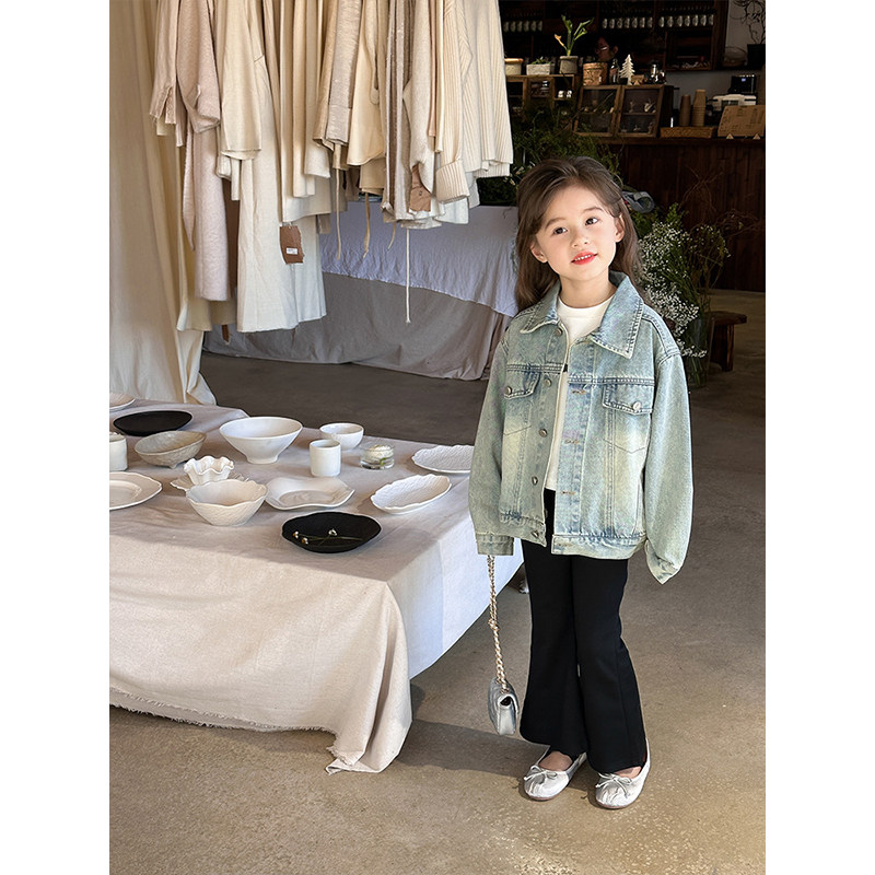 BEIFU贝芙 儿童春秋装休闲百搭牛仔外套女童韩版时髦宽松夹克上衣