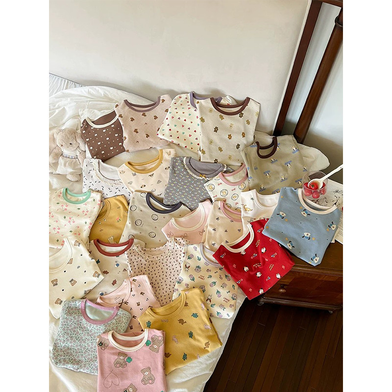 BEIFU贝芙 儿童秋装家居服套装女童羊毛拉架睡衣纯棉A类秋衣秋裤