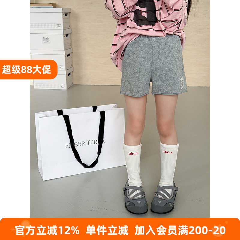 BEIFU贝芙 儿童春夏棉质贴标弹力休闲短裤女童韩版百搭舒适热裤