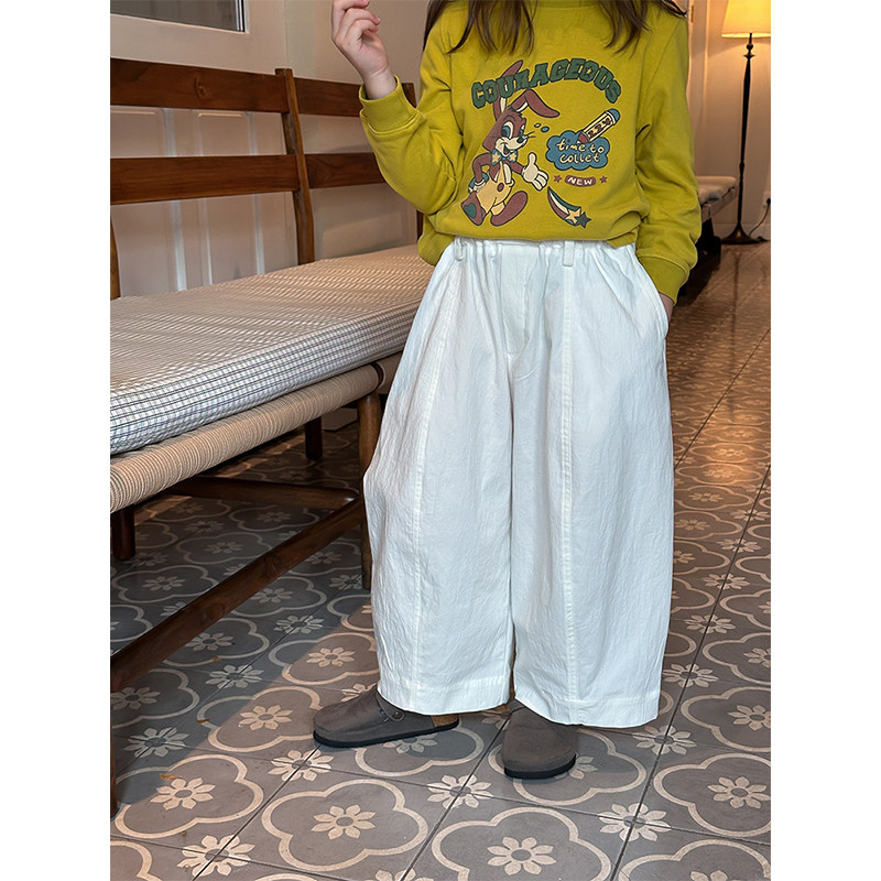 BEIFU贝芙 儿童春秋装百搭拼接气球裤女童韩版时髦休闲宽松阔腿裤