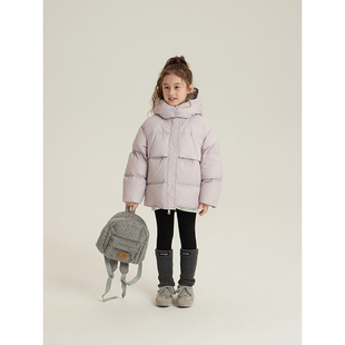 BEIFU贝芙 女童韩版90白鸭绒加厚面包羽绒服儿童保暖连帽冬季外套