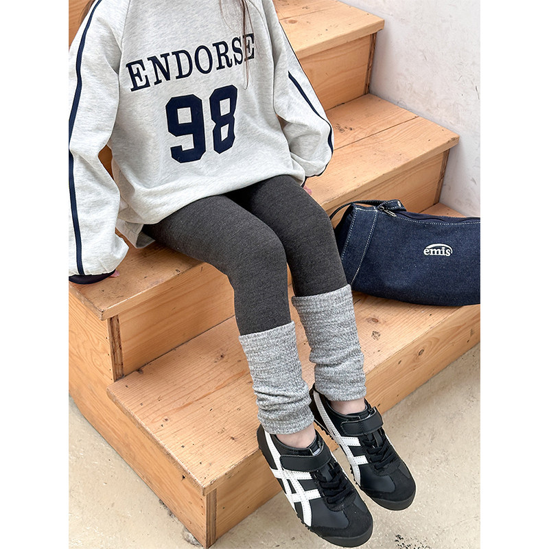 BEIFU贝芙 女童春秋装时髦弹力拼接堆堆袜打底裤儿童休闲小脚裤子