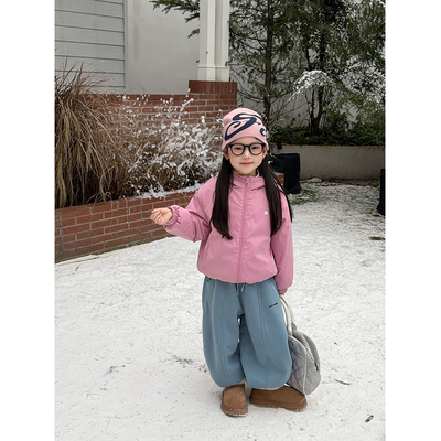 BEIFU贝芙 女童韩版杜邦棉防风保暖冲锋衣儿童冬季加厚棉服外套潮