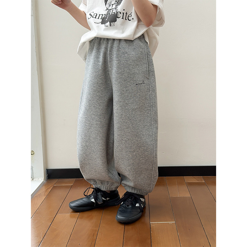 BEIFU贝芙 儿童春秋装休闲字母卫裤女童韩版百搭宽松运动束脚裤子