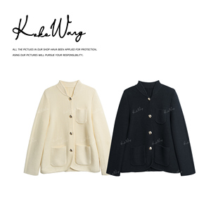 纯色显瘦百搭外套X4226A22W46 早春轻奢极简风立领时尚 KOKO WANG