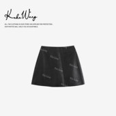 KOKO 肌理感羊皮显瘦皮裙半身裙560685F09Q41 WANG早秋时尚